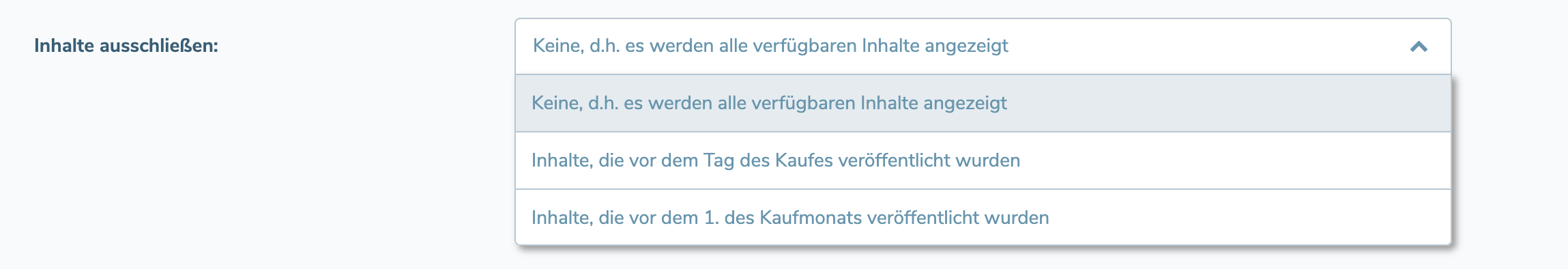 Inhalte ausschließen