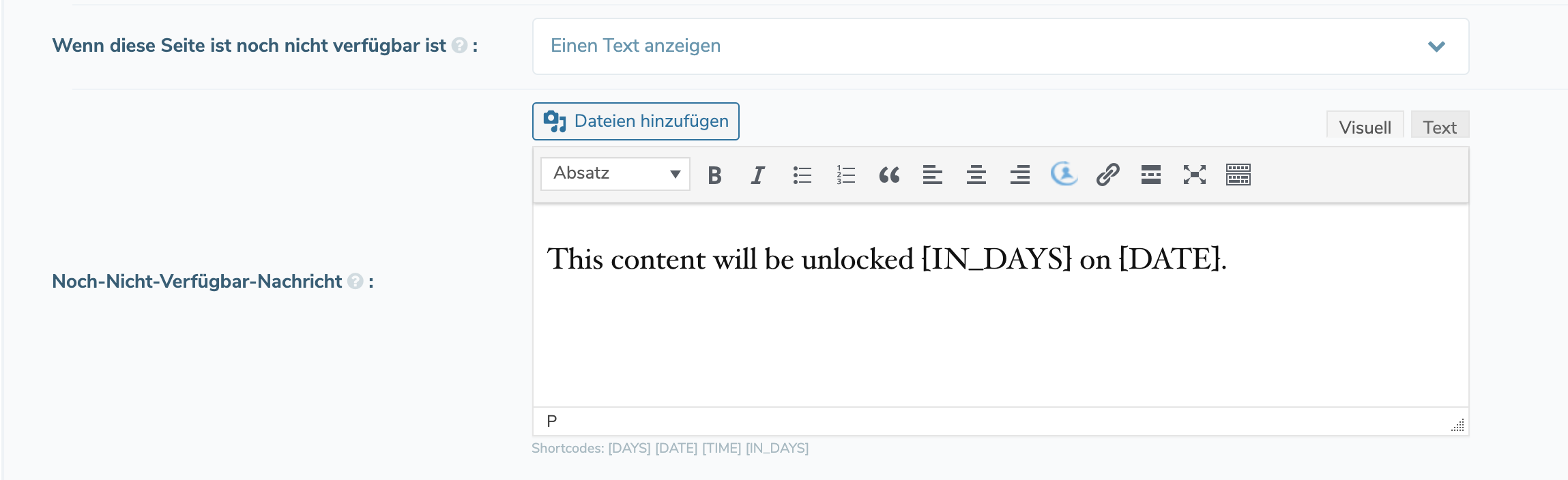 Wenn diese Seite ist noch nicht verfügbar ist